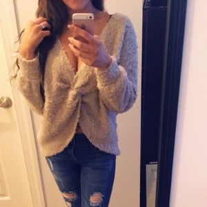 Size small  V Neck Knitted Criss Cross